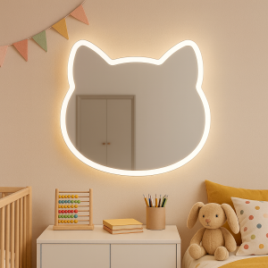 Дзеркало з LED-підсвічуванням «Котик» для дитячої кімнати