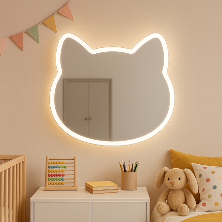 Зеркало с LED-подсветкой «Котик» для детской комнаты