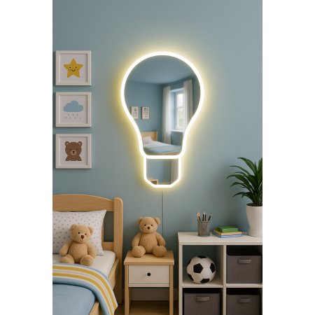 Зеркало фигурное «Лампа » с LED-подсветкой